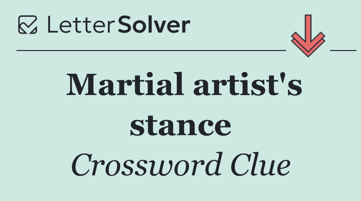 Martial artist's stance