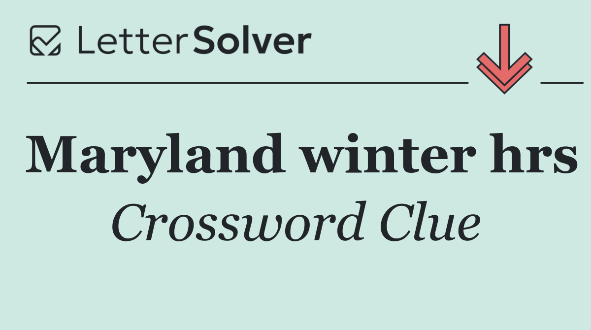 Maryland winter hrs