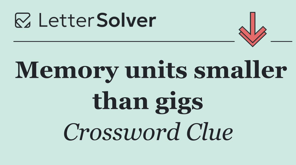 Memory units smaller than gigs