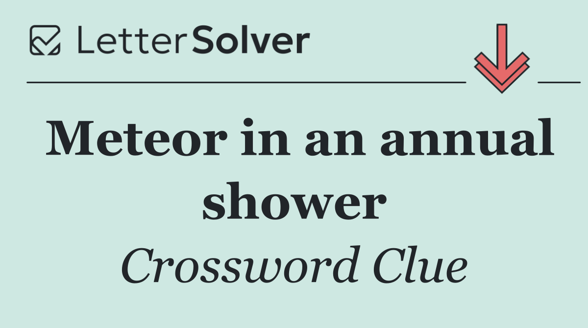 Meteor in an annual shower