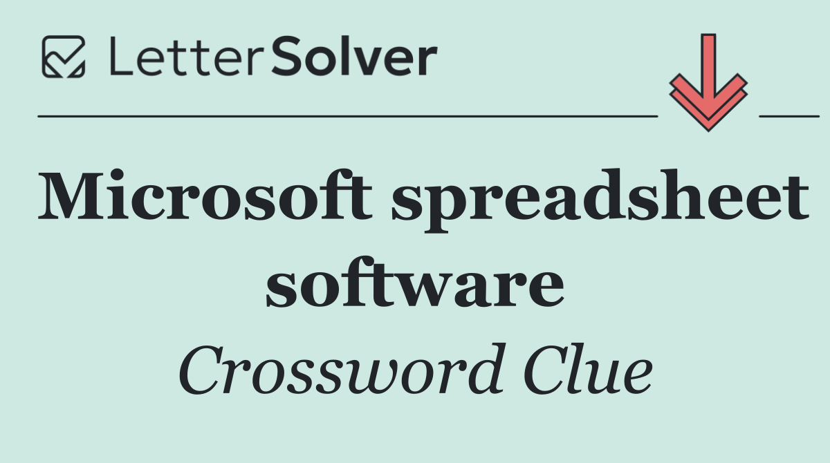 Microsoft spreadsheet software