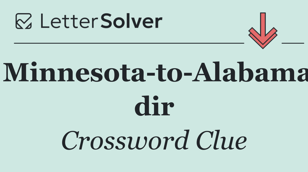 Minnesota to Alabama dir