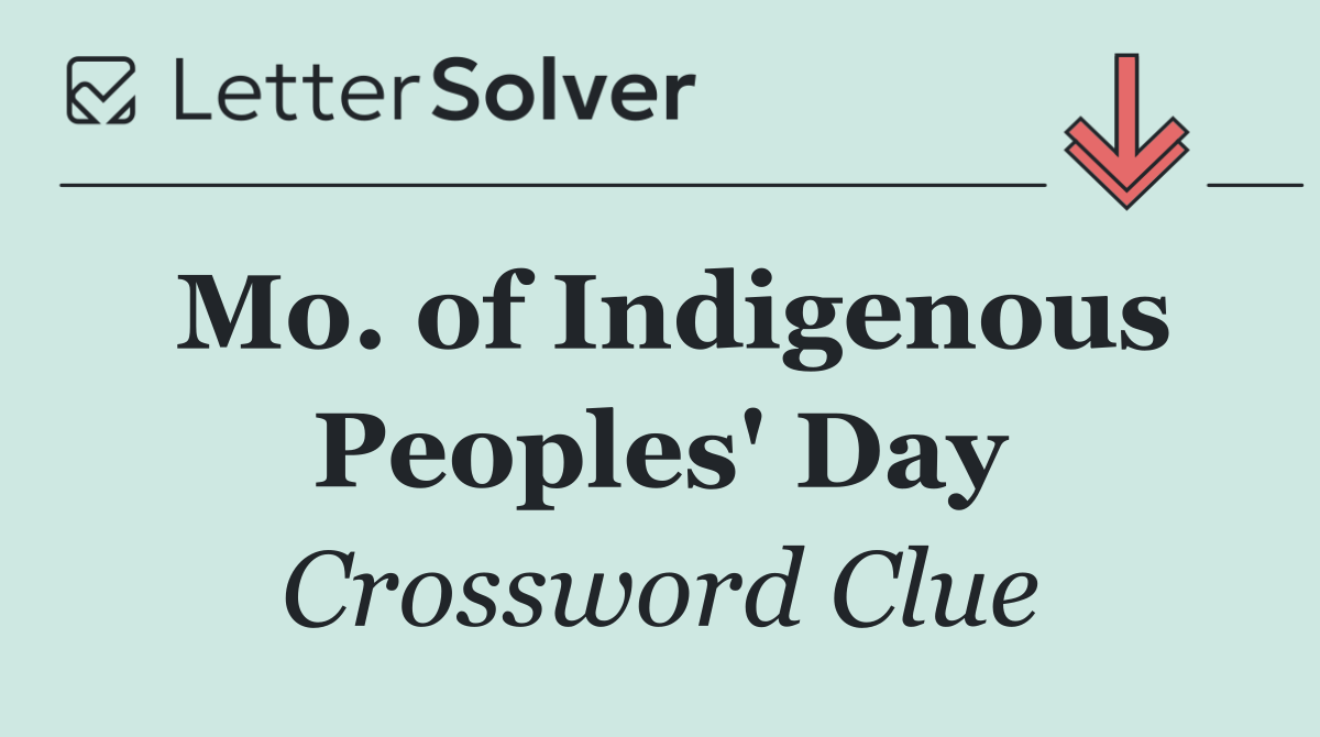 Mo. of Indigenous Peoples' Day