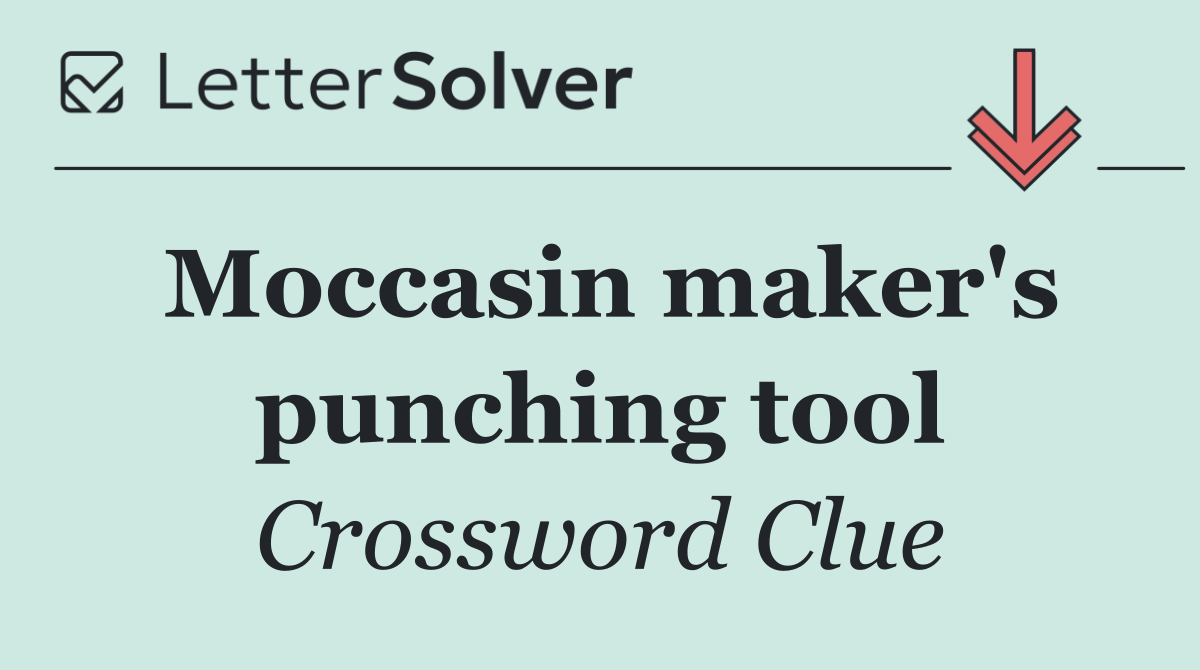 Moccasin maker's punching tool