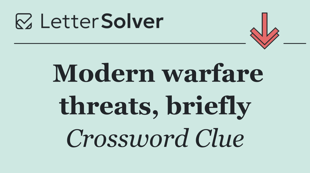 Modern warfare threats, briefly