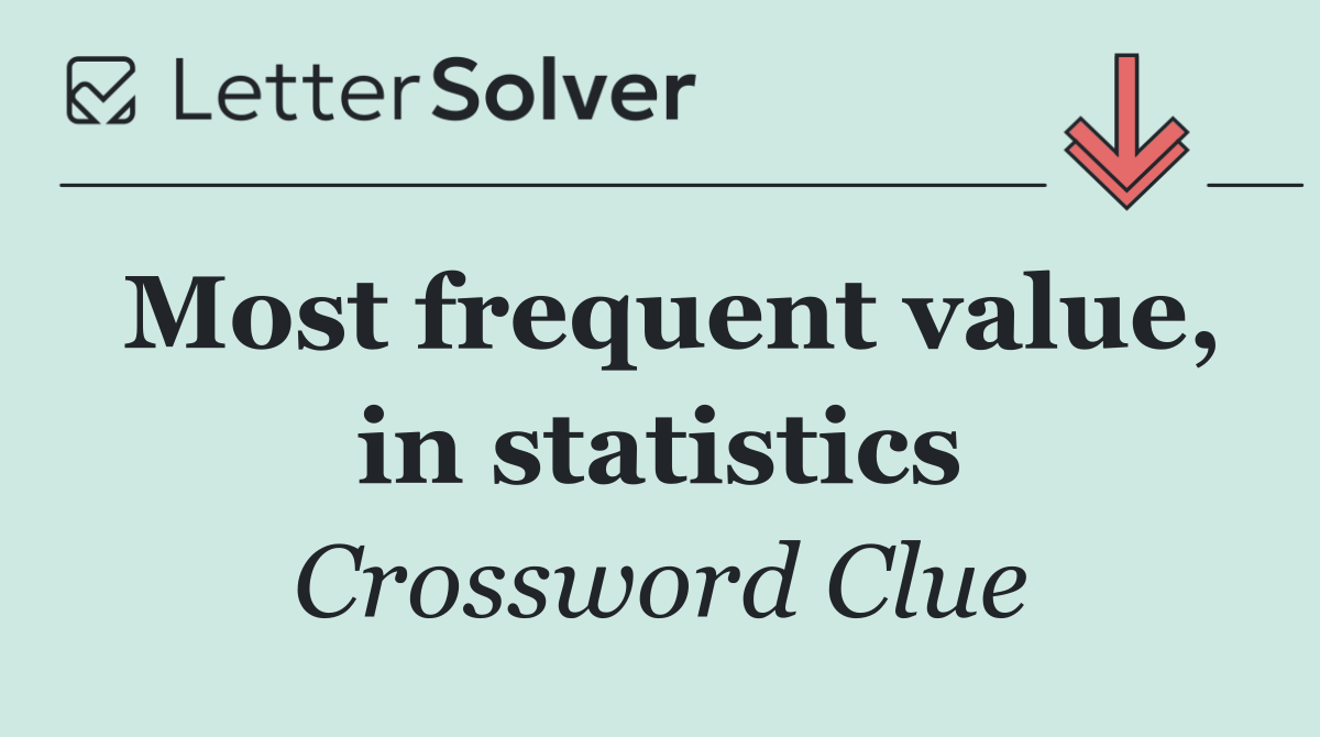 Most frequent value, in statistics