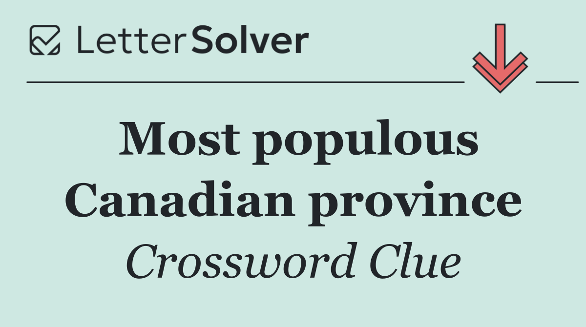 Most populous Canadian province