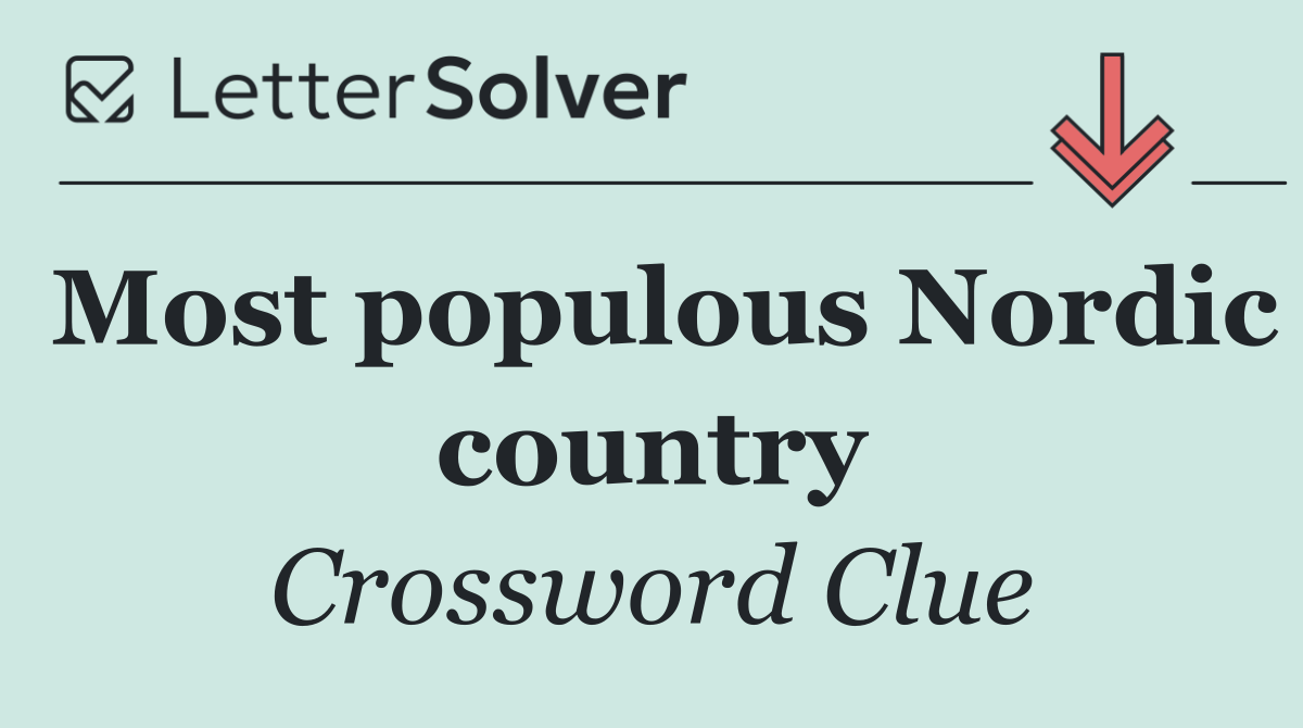 Most populous Nordic country