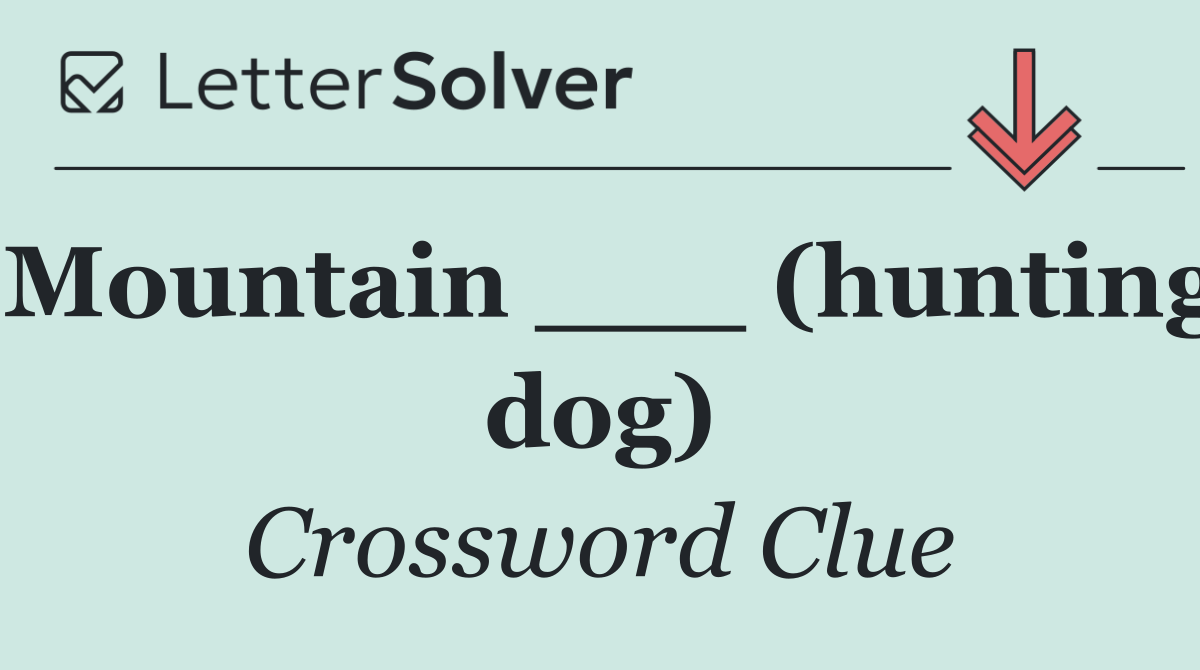 Mountain ___ (hunting dog)
