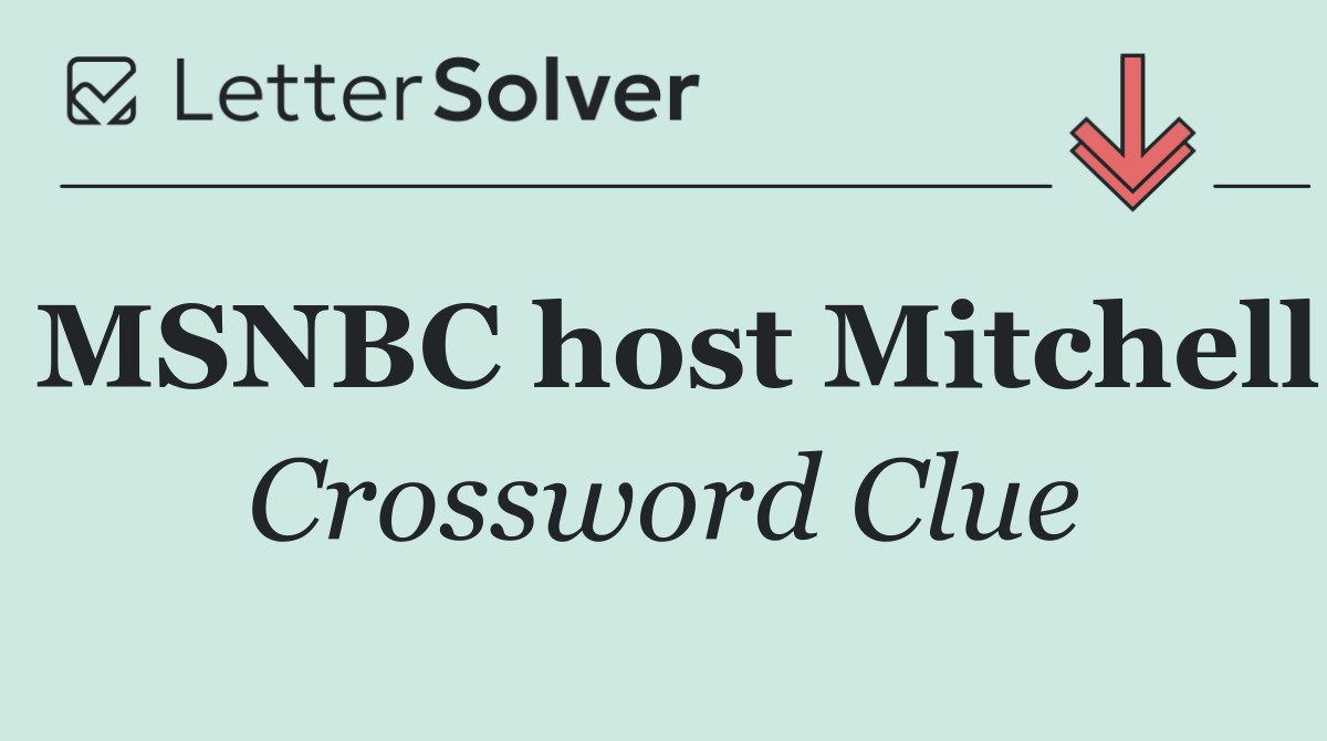 MSNBC host Mitchell