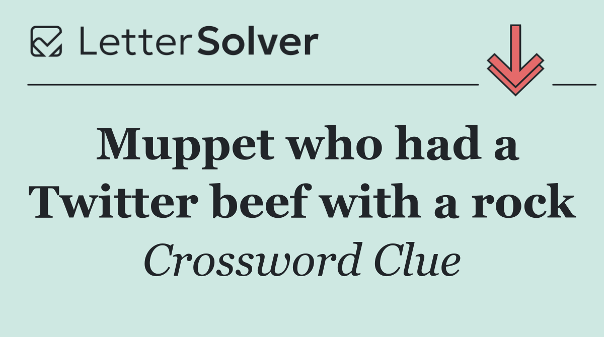 Muppet who had a Twitter beef with a rock
