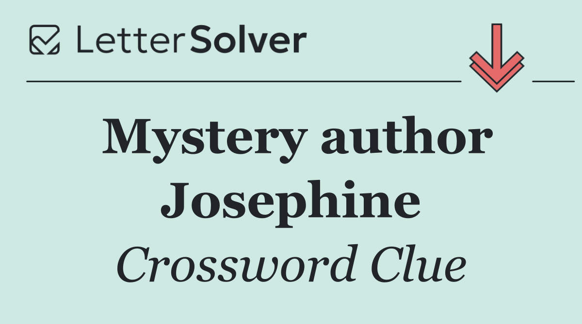 Mystery author Josephine