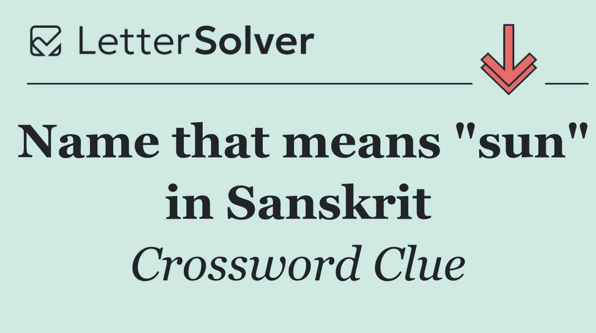 Name that means "sun" in Sanskrit