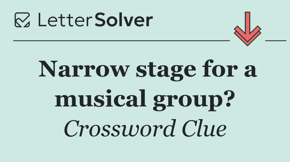 Narrow stage for a musical group?