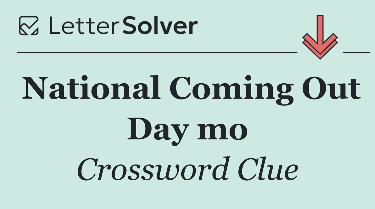 National Coming Out Day mo