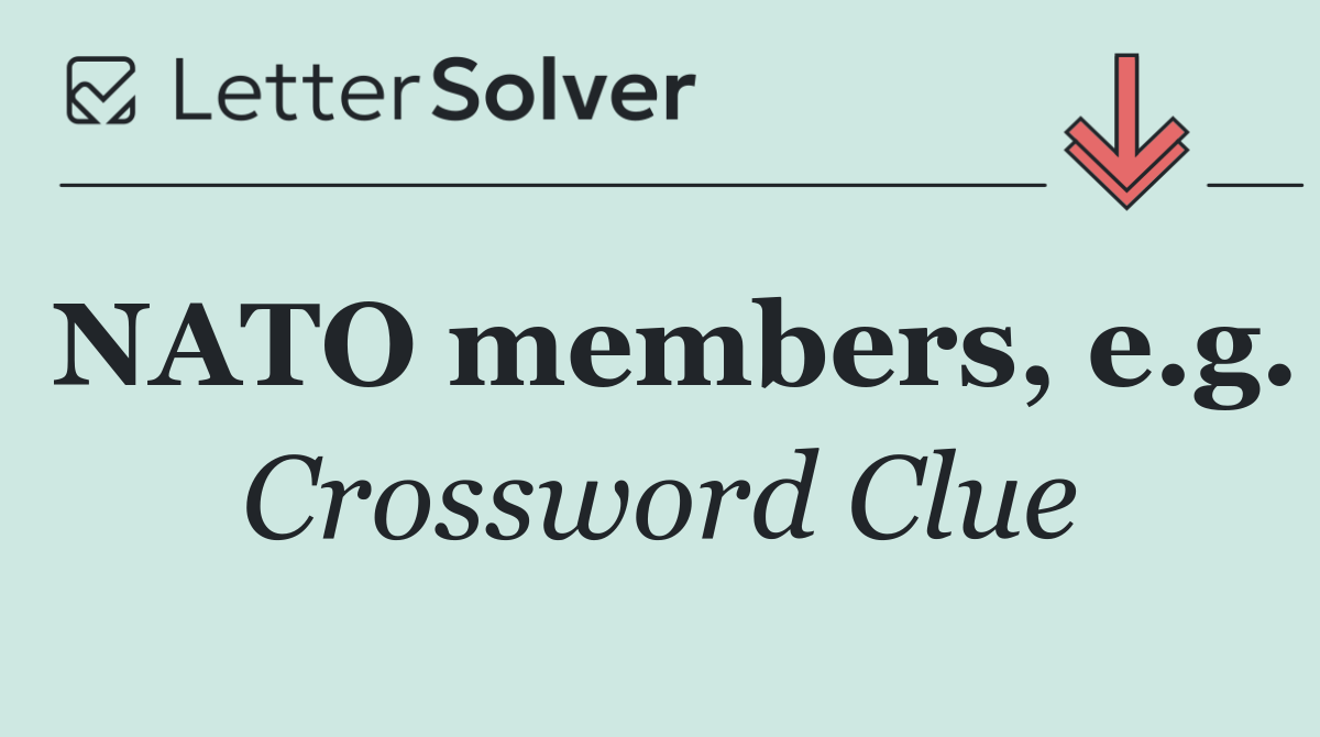 NATO members, e.g.