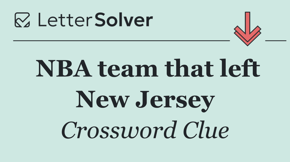 NBA team that left New Jersey