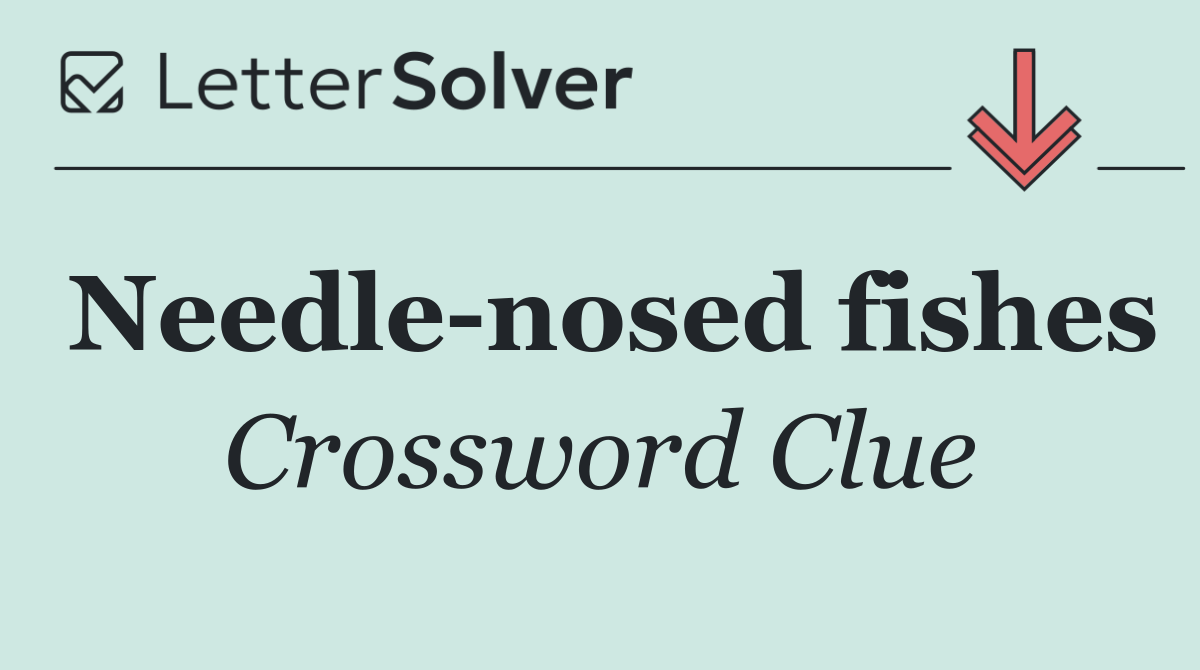 Needle nosed fishes