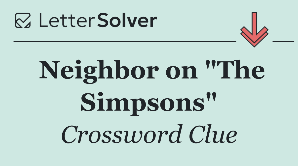 Neighbor on "The Simpsons"