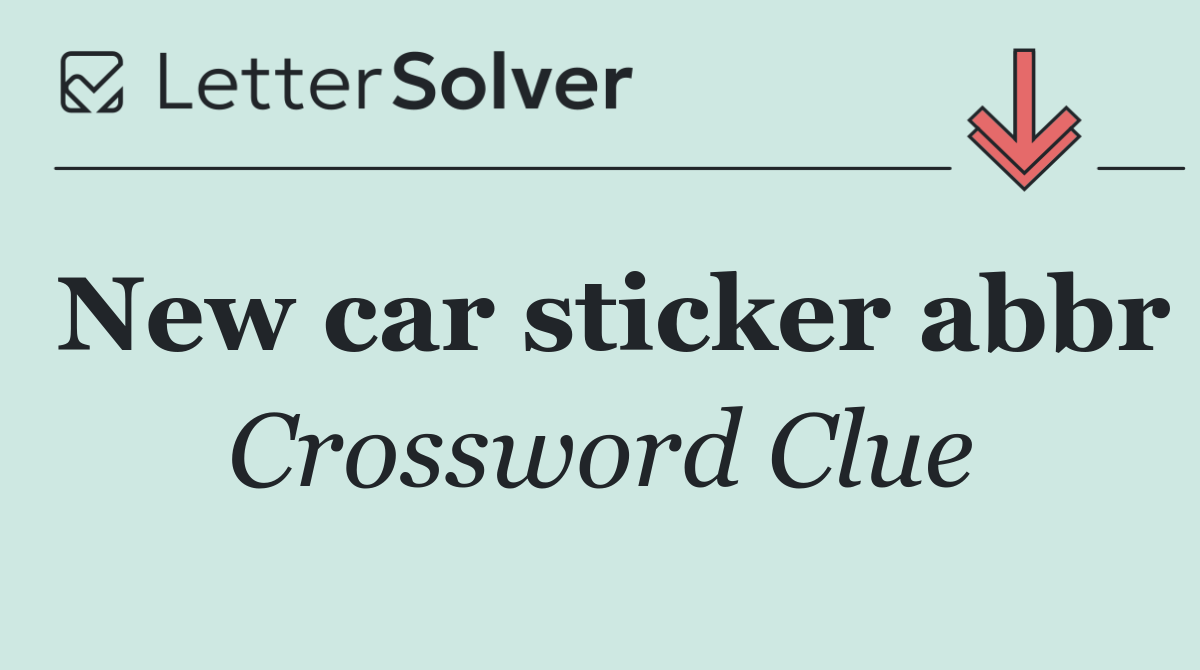 New car sticker abbr