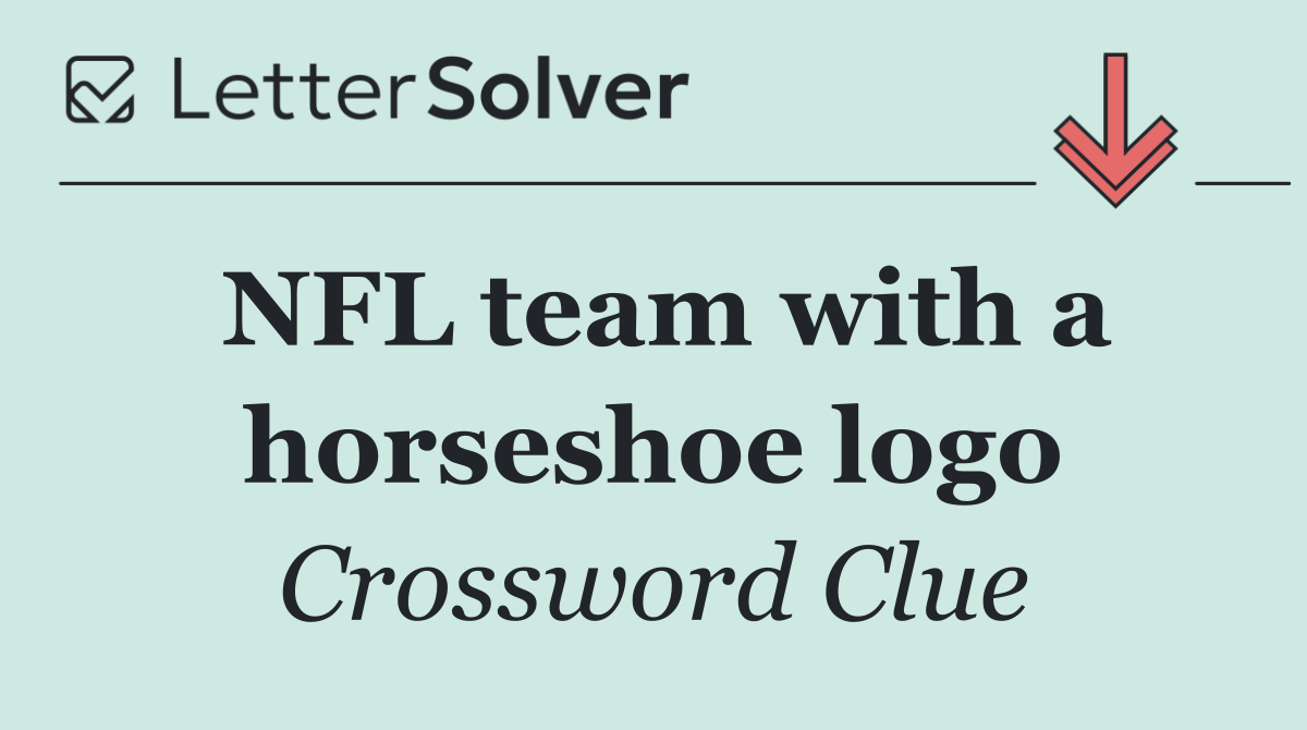 NFL team with a horseshoe logo