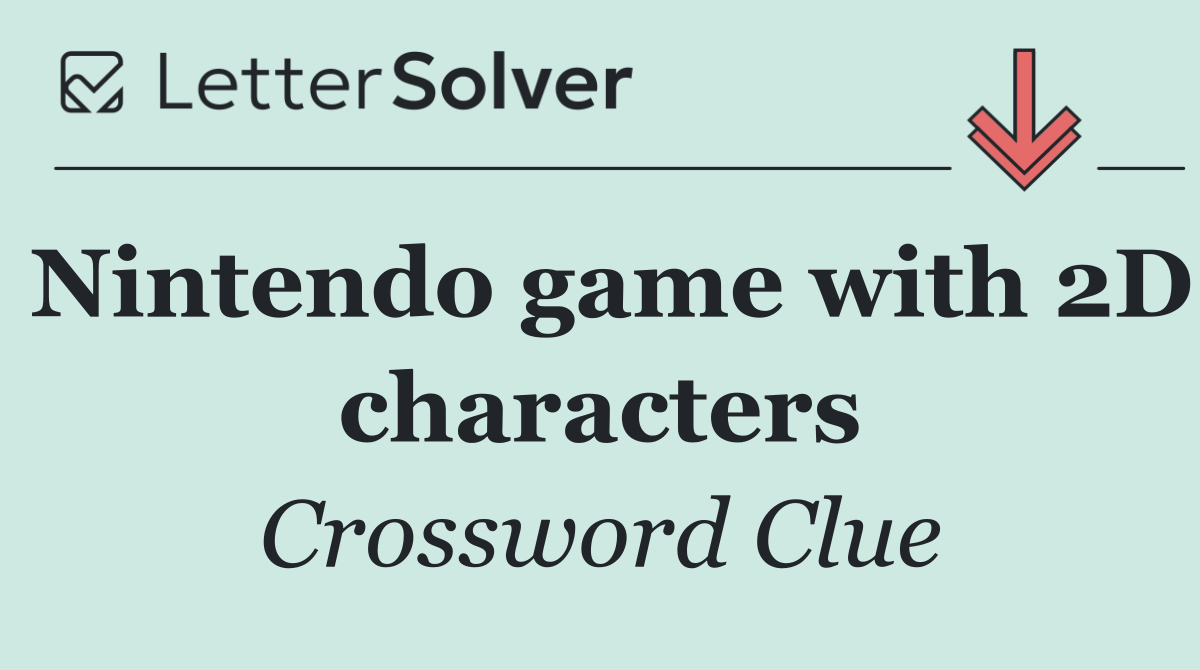 Nintendo game with 2D characters