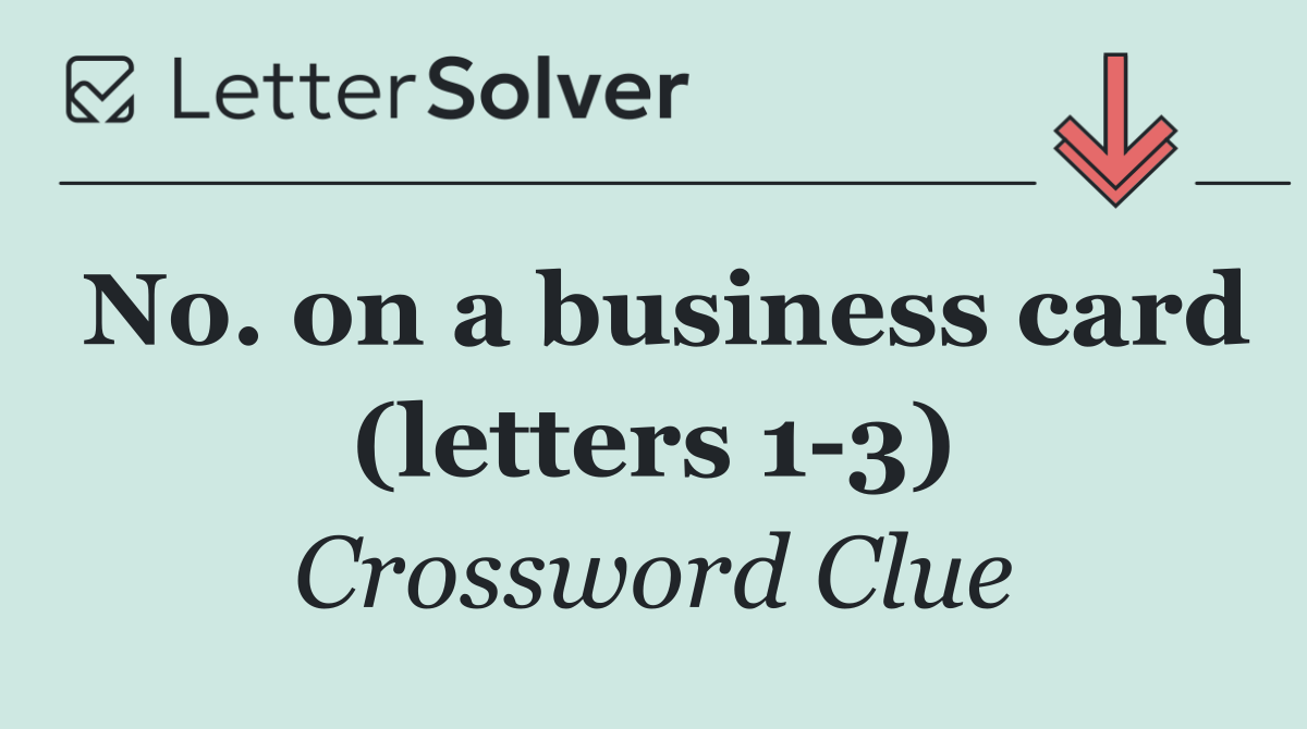 No. on a business card (letters 1 3)