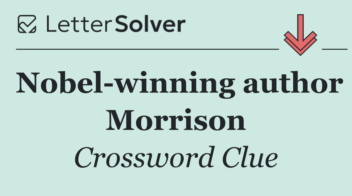 Nobel winning author Morrison