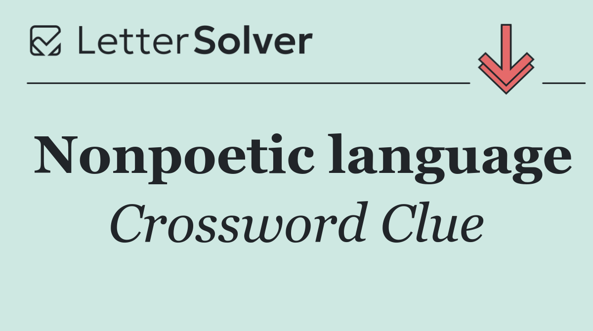 Nonpoetic language
