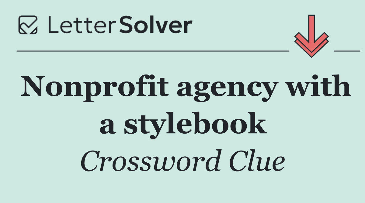 Nonprofit agency with a stylebook