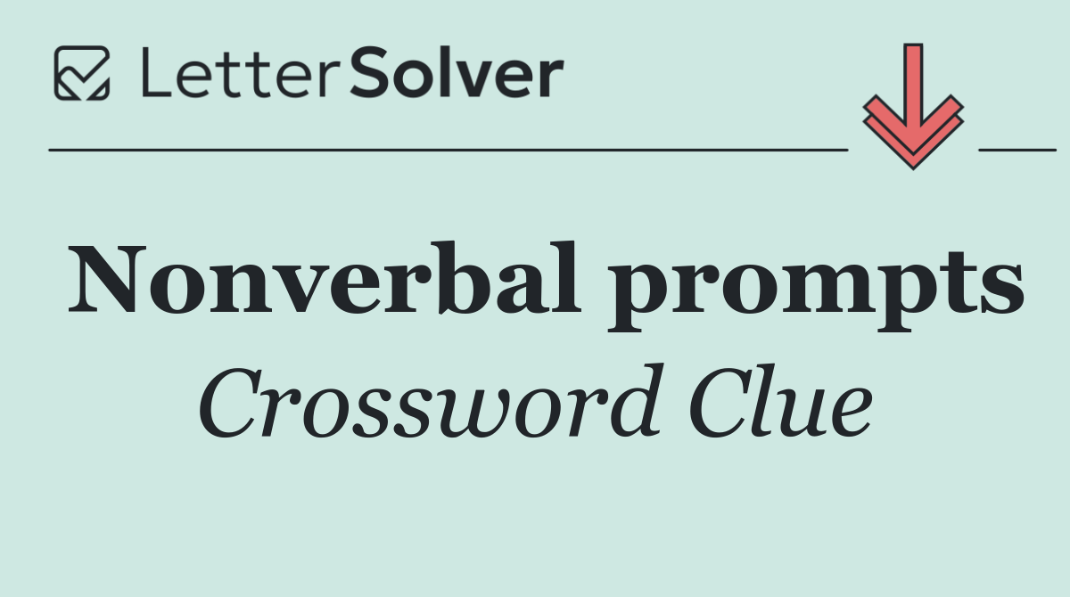 Nonverbal prompts