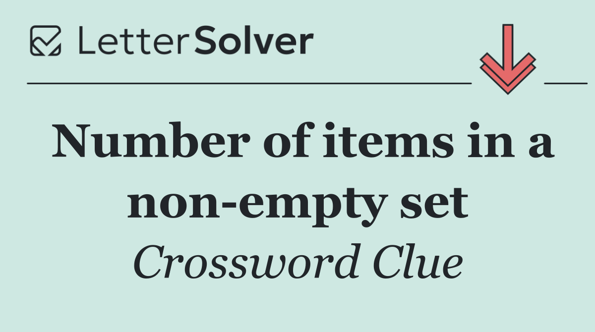 Number of items in a non empty set