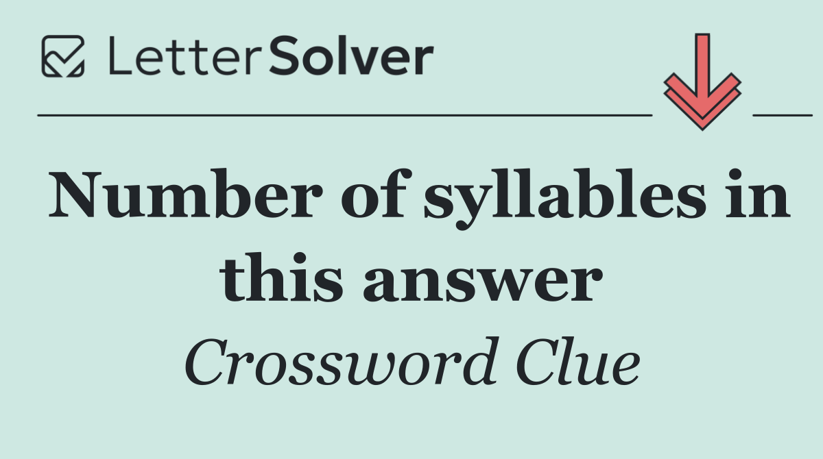 Number of syllables in this answer