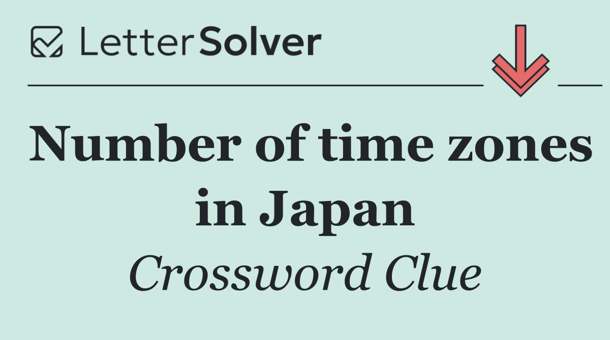 Number of time zones in Japan