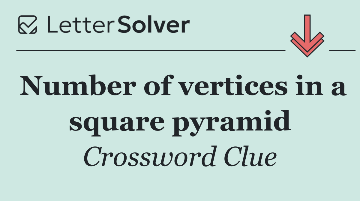 Number of vertices in a square pyramid