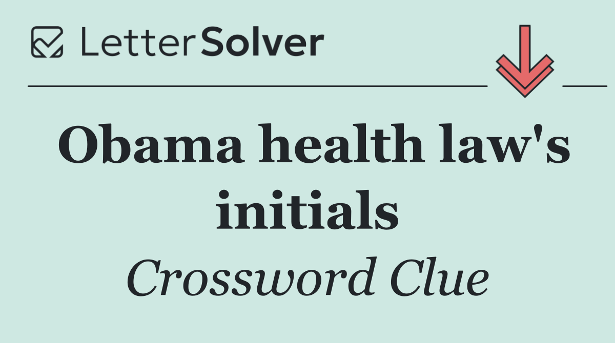 Obama health law's initials