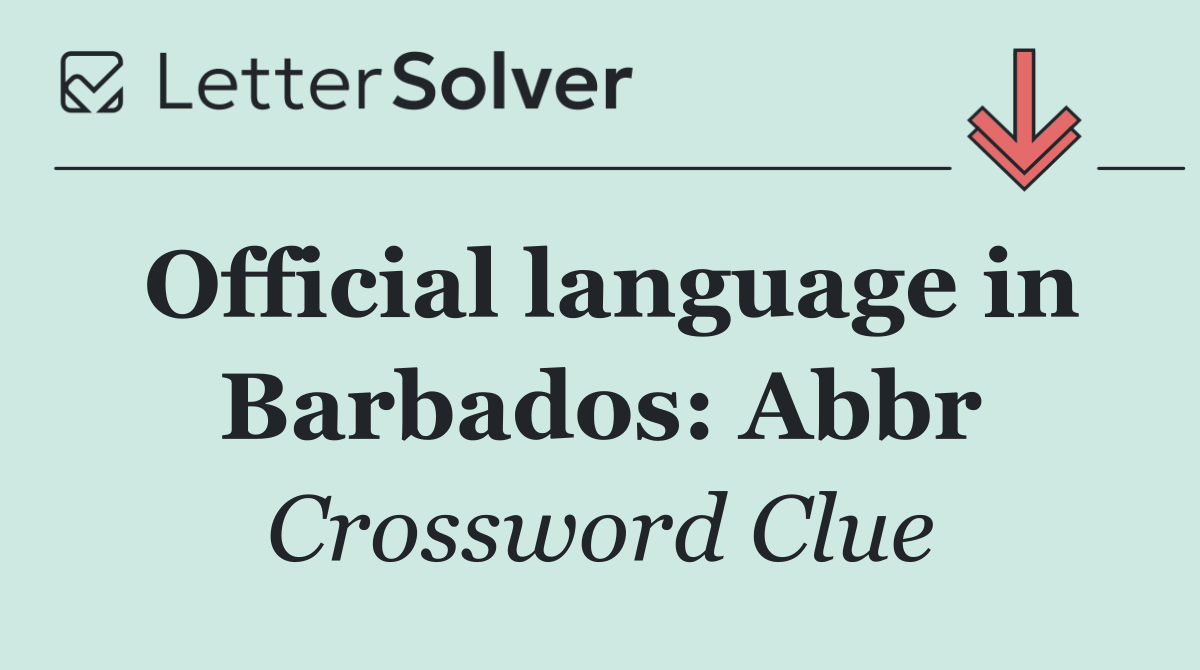 Official language in Barbados: Abbr