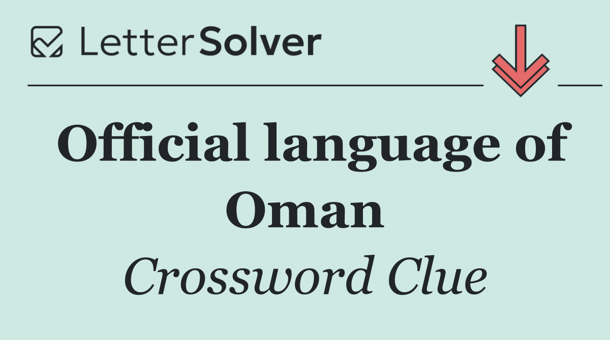 Official language of Oman