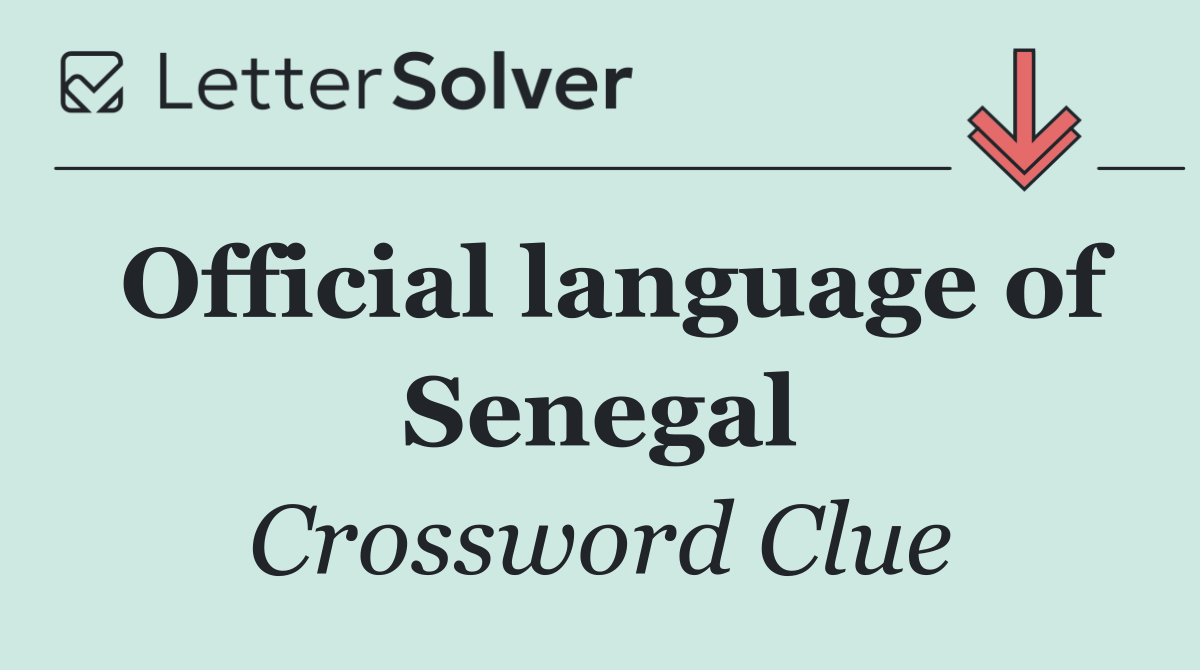 Official language of Senegal