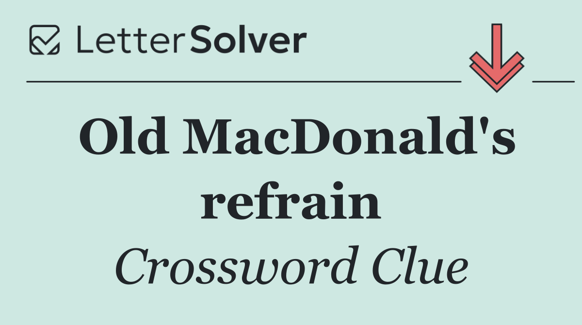Old MacDonald's refrain