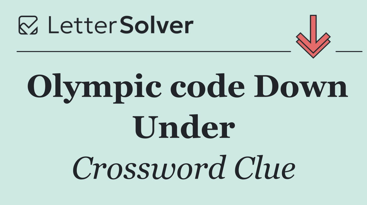 Olympic code Down Under