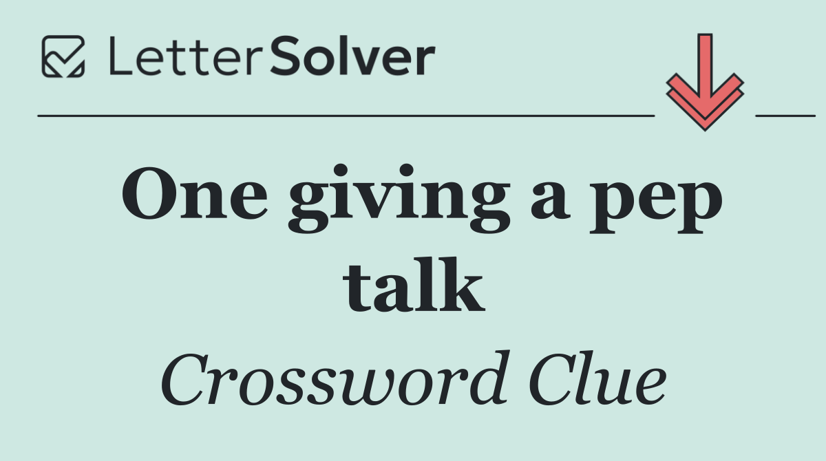 One giving a pep talk