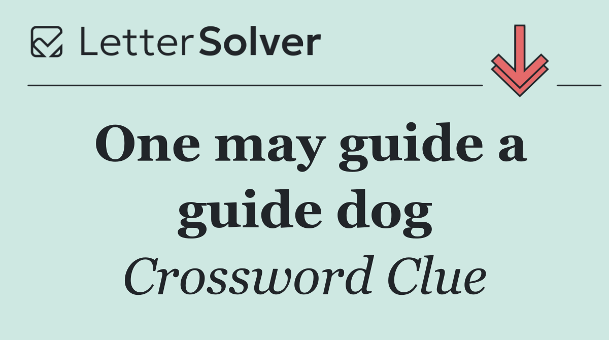One may guide a guide dog