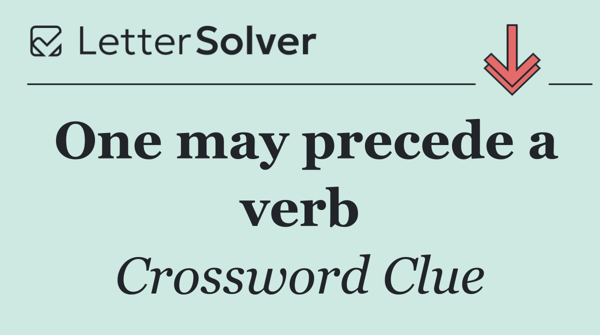 One may precede a verb