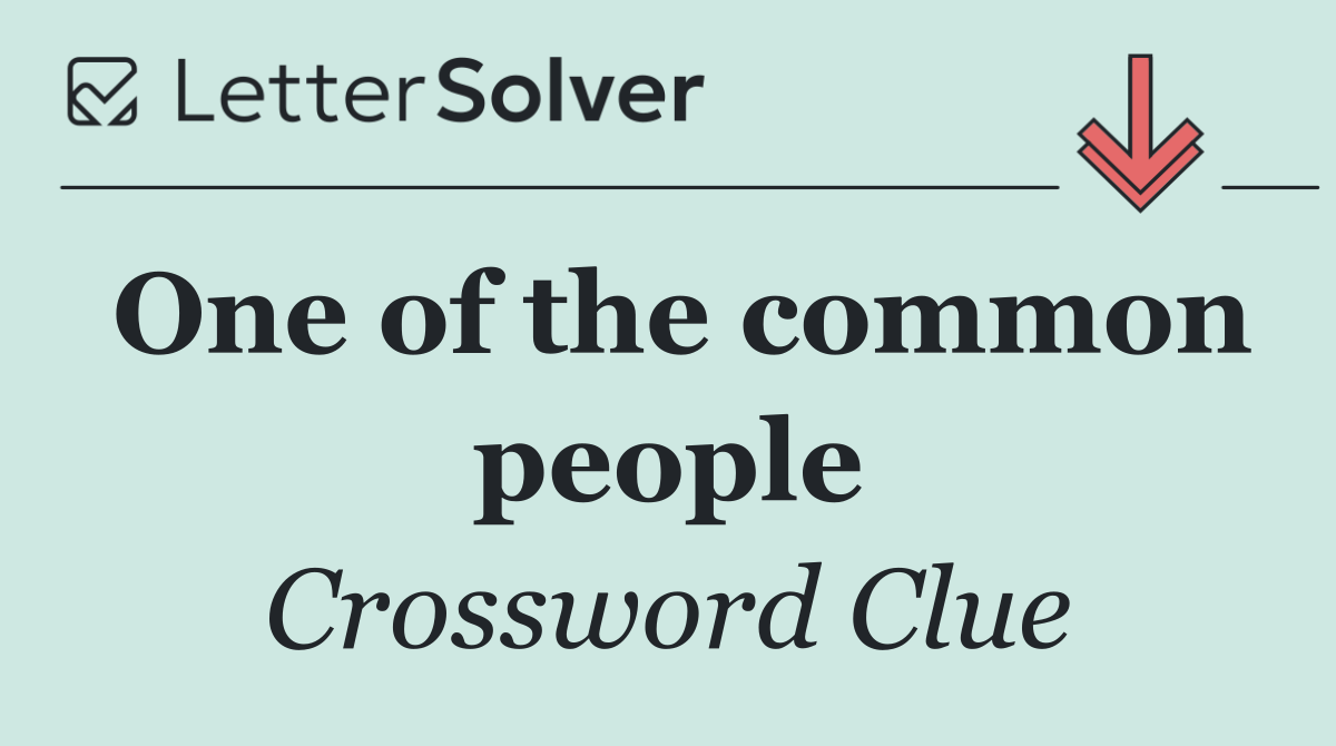 One of the common people