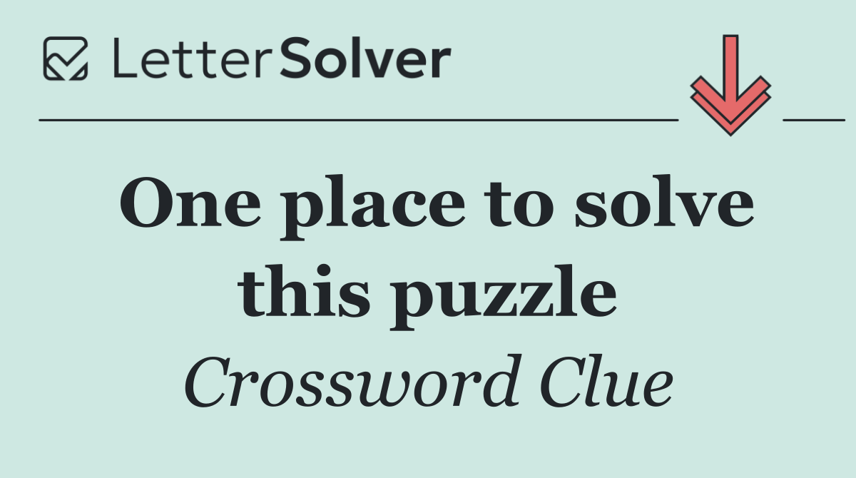 One place to solve this puzzle