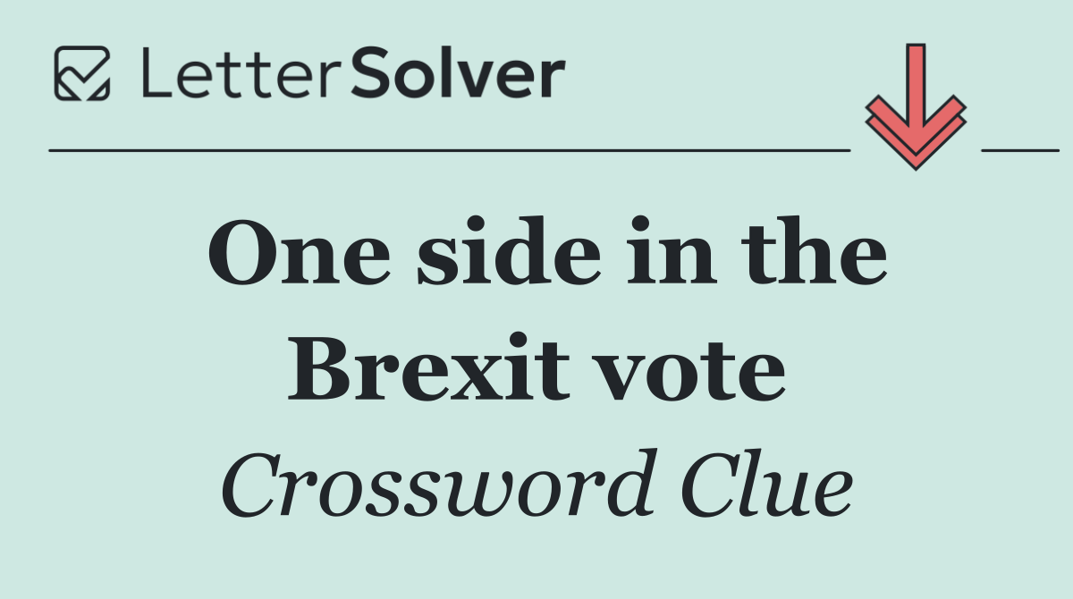 One side in the Brexit vote