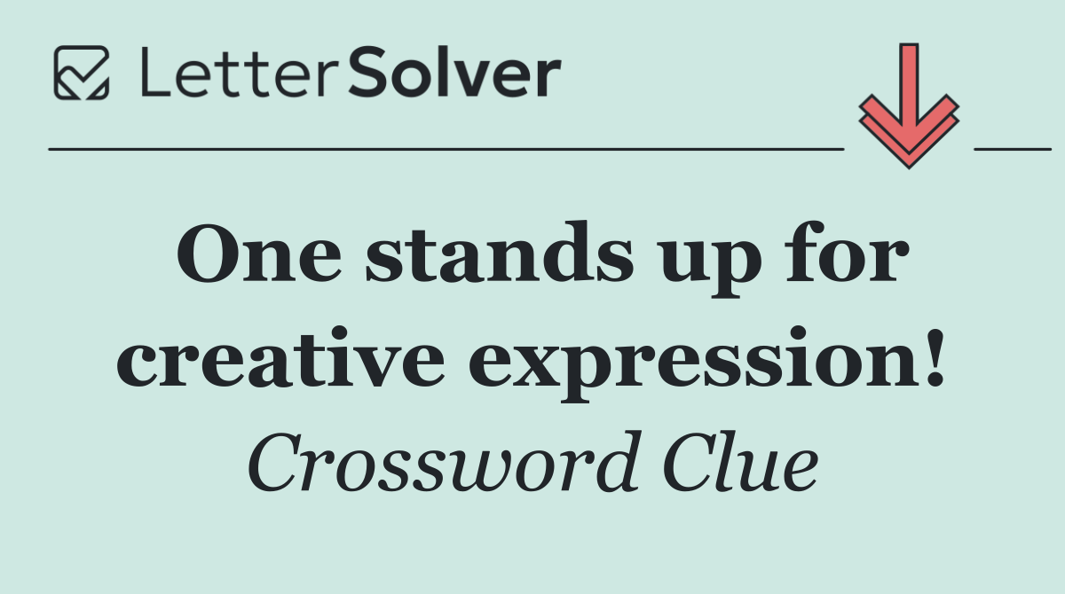 One stands up for creative expression!