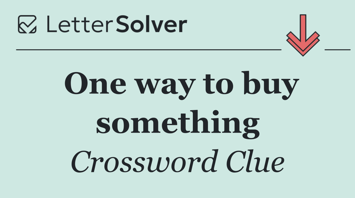 One way to buy something