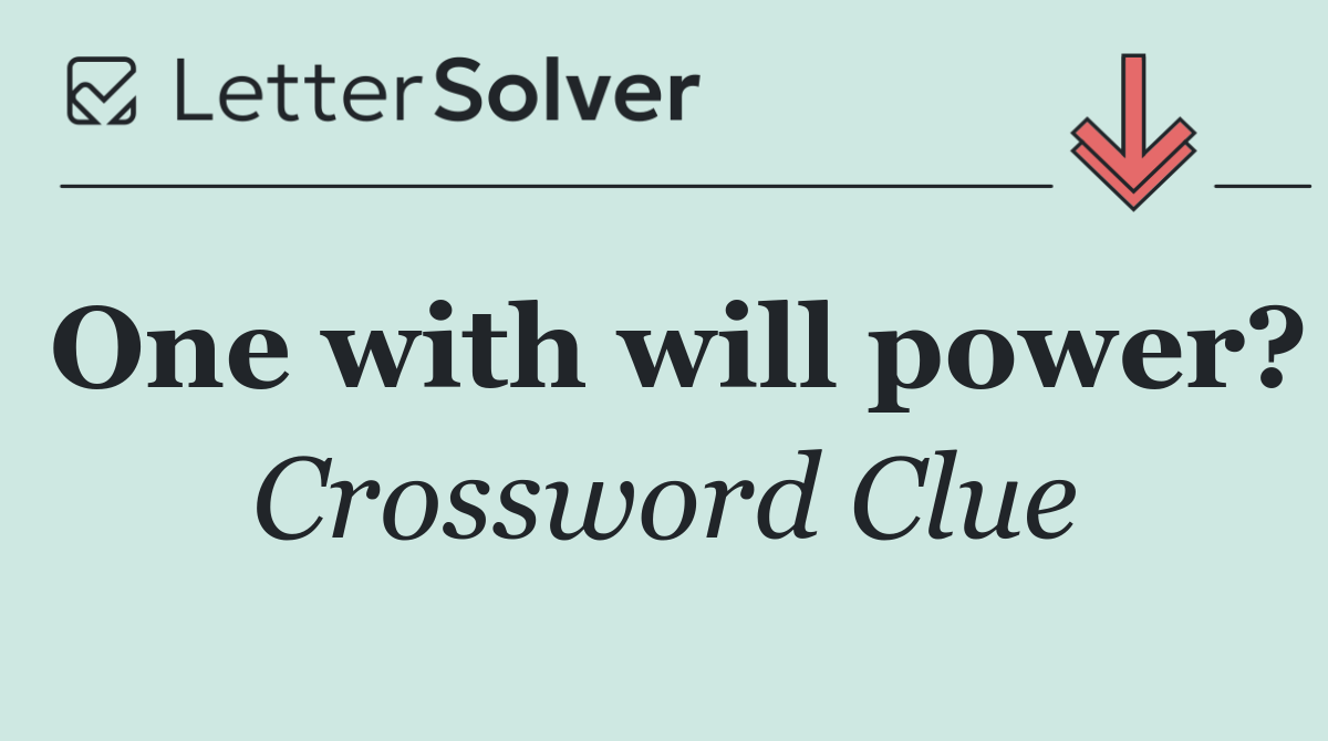 One with will power?
